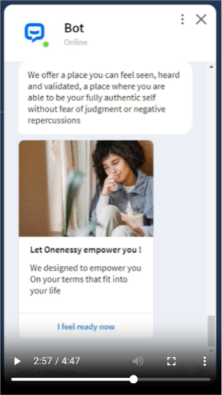 Watch the Onenessy chatbot demo